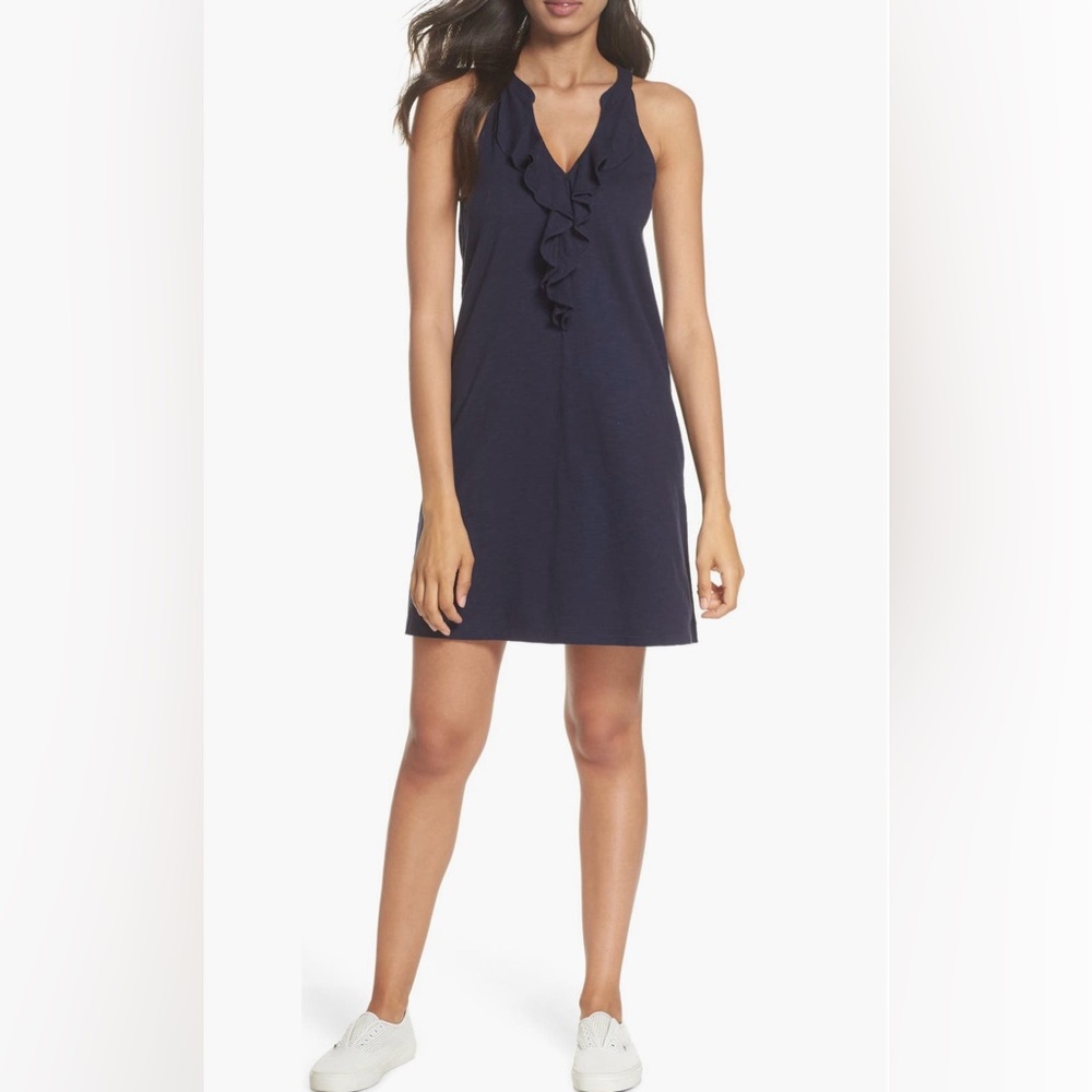 Lilly Pulitzer Shay ruffle tank dress. True navy. Size x-small.